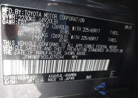 2025 Toyota Rav4 Hybrid Xle z USA, uszkodzony, nr VIN JTMRWRFV0SJ079244